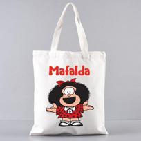 PAZ Mafalda Femme Harajuku mada Animaciniai filmukai Rankinės Pečių Krepšiai Laisvalaikio apsipirkimo Mergaičių rankinės Moterims Elegantiškas drobinis krepšys 24*26cm