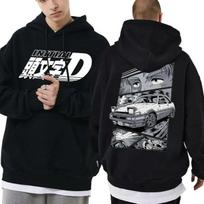 2022 m. Naujas Drift Anime AE86 Initial D Hoodie Akina Downhil Hoodie Unisex Moteriški Oversized Madingi megztiniai Unisex Hip Hop Streetwear S gray