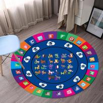 Apvalūs edukaciniai kilimai vaikams, kilimas su animacinio dramblio raštu, mokomasis kilimas vaikų mokyklos klasėje, apvalus kilimas žaidimų kambariui Diameter 100cm