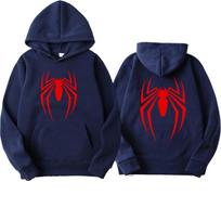 Vyriškas su gobtuvu Gatvės mada Voras Spausdinimo megztinis Fleece Moteriškas Laisvalaikio Juokingas Laisvas su gobtuvu spiderman Vyriški drabužiai S tamsiai mėlyna spalva
