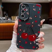 Vyšnių vaisių dėklas Samsung Galaxy A56 A55 A54 5G A53 A52 A14 A34 A15 A25 A35 A16 A26 A36 S21 FE S22 S23 S24 S25 Ultra telefonams Dangtelis For Samsung Galaxy S24
