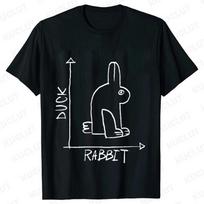 Duck Rabbit Fun Math T Shirt Birthday Gift for Men Funny Adult T-Shirt Men Short Sleeve Tshirt Men Funny Graphic Tee Shirt Tops M black