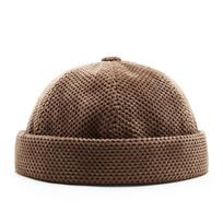 Viršutinė Docker kepurė be snapelio Kepurės be kraštelio Kepuraitė Kaukolė Retro Kepurė su pomponu Vyrams Moterims Vintage Reguliuojama Vienspalvė Naujiena Medvilninė Adjustable kava