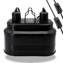 Gyvatės šildymo lempa Dvigubas dėžutės laikrodžio valdymas 160W Gilus dėžutės dizainas vėžliams varliagyviams 110V black