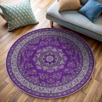 Vintažinio bohemiško stiliaus apvalus kilimas svetainei, miegamajam, vintažinio etninio stiliaus dekoratyvinis kilimas, namams, aukštos klasės dekoratyvinis kilimas 80x80cm gray