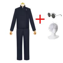 Gojo Satoru Cosplay Kostiumai vyrams, Anime mokyklos uniforma, Perukas, Helovino kostiumas, Drabužiai suaugusiems 140 white
