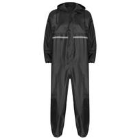 Vyrų vandeniui atsparus kombinezonas Atšvaitinė juosta Lietaus kostiumas Ilgomis rankovėmis Su gobtuvu Užtrauktuko uždangalas Jumpsuit Lietaus kostiumas Lauko darbo drabužiai XXL juoda