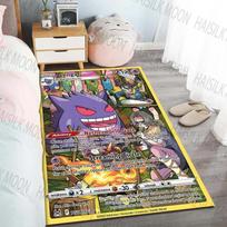 15 dydžių Gengar Pokémon kortų rašto kilimai svetainei, miegamajam, sofai, grindų kilimėlis Neslystantys kilimai Vaikų kambariui, žaidimų kilimėlis, dovanos 70cmx100cm