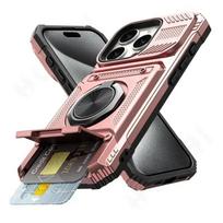 Dėklas iPhone 11 13 14 15 16 Pro Max 14 15 16 Plus 11 Magnetinis besisukantis žiedas Stovas Atsparus smūgiams Piniginės dangtelis For iPhone 15 Pro gray