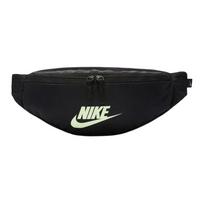 Nike Heritage Logo Zip Closure Waist Bag Unisex Waist Bag Black Green BA5750-015 Black & Green black