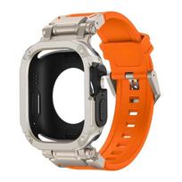 Silikoninis dirželis+dėklas atsparus vandeniui Apple Watch Ultra 3 2 49mm serijai 11-10 46mm, Iwatch SE 7 4-9 SE 44mm 45mm For S10 S11 46mm black
