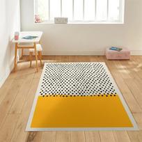 Yellow Black Mid Century Modern Rug Scandinavian Living Room Carpet Retro 70s Abstract Geometric Area Rugs 50x80cm-20x31in beige