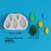DIY 3D Pinecone Chocolate & Fondant Mold for Cake Decoration white