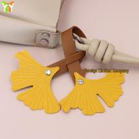 Exquisite Autumn Ginkgo Leaf Leather Bag Charm 277*91mm