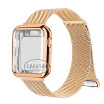 Milanietiškas dėklas+Dirželis Apple Watch juostai Ultra 49MM 41mm 40mm 44mm 38 42mm TPU ekranui Iwatch Series10 9 8 7 6 SE 5 4 Correa 45mm 45mm-Series 9 8 7 beige