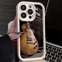 Gitara Retro Roko Muzika Telefono dėklas iPhone 16 17 Air 16E 15 Pro Max 14 Plus 13 12 Mini Dėklas Minkštas Korpusas Silikoninis Funda iPhone13
