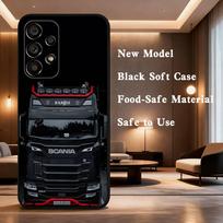 S-SCANIA Sunkvežimiai SA-AB Skirta Samsung Galaxy A73,31,Note,72,41,8,9,52,J7,22,71,53,32,Minkštas juodas silikoninis dėklas SamsungA73 5G brown