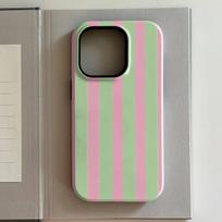 Telefono dėklas iPhone 17 16 15 14 13 12 11 X XS XR 7 8 Air Pro Max Plus Madingas Meilės dryžuotas raštas Dvisluoksnis iPhone XR gray