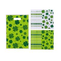 50Pieces Green Holiday Gift Bags Lucky Four Leaf Clovers Design For Festive Holiday Gift Bags 1 green