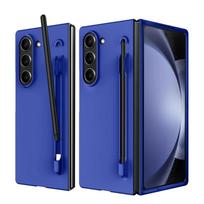 Matinis saldainių spalvos dėklas su S Pen laikikliu, skirtas Samsung Galaxy Z Fold 7 6 5 zfold 4 3, itin plonas, atsparus smūgiams, odos pojūčio dangtelis Galaxy Z Fold4 gray