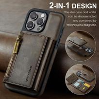 Leather Phone Case for iPhone 16 pro Max 16E 17 Air 15 plus 14 13 12 11 2 in 1 Magnetic RFID Blocking Zipper Card Holder Wallet iPhone 13 Pro