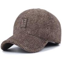 Vyriška vilnos ir kašmyro beisbolo kepurė - vidutinio amžiaus ir vyresniems - laisvalaikio, pastorinta, ausų apsauga, šilta, platus kraštas Adjustable gray