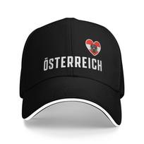 Austrija Osterreich Vėliava Erelis Sumuštinis Beisbolo Kepuraitė Retro Herbas Vyrams Moterims Reguliuojamas Galvos Apdangalas Bėgimas Golfas Dovana Kepurė Adjustable black