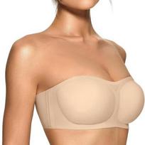 Moterims be petnešėlių liemenėlės Push Up Bandeau liemenėlė Neslystanti su lankeliais XL abrikosas
