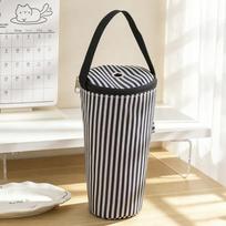1Pcs Insulated Striped Tumbler Bag with Handle Thermal Lining Anti-slip Cup Carrier for Commuting Travel A4