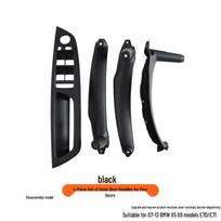 Tinka 07-13 BMW X5 X6 E70 E71: Vairuotojo durų vidinė rankenėlė ir lango pakėlimo skydelis 4-piece set for 4 inner handles [Black]