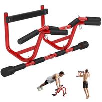 Wall Pull-up Bar Load 150 kg for Exercise and Training at Home Gym Red and Black 96 x 45 x 27 cm