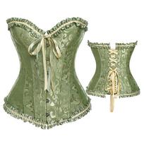 Moteriškas Seksualus Viršutinis Korsetas Senovinis Viršus Gotikinis Viktorietiškas Suvarstomas Kaulėtas Bustier Kūno Formavimo Priemonė Liekninantis Juosmens Formavimo Korsetas S-6XL 6XL žalia