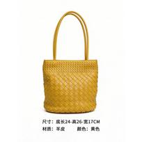 Handwoven Genuine Lamb Leather Tote Bag Large Capacity Shoulder Daily Commute Travel L24 W17 H26 cm multi