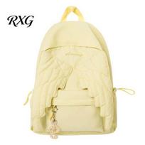 Travel Essentials Bag Angel Wing Backpack for Women Girls, Lightweight Nylon School Design Daypack Bag, Large Bookbag Outdoor Commute Shape šviesiai geltonos spalvos