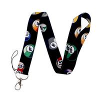 Balls Credential Holder Soccer Lanyards for Keys Neck Strap ID Card Gym Phone Straps USB Badge Holder Keyring Accessories Gifts black