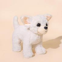 Simulation Puppy Dog Plush Toy Stuffed Chihuahua Bulldog Collie Animal Doll Plushie Companion Present 22cm beige