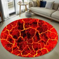 ~O~Lava-Inspired Round Rug – Moody Dark Theme Floor Mat for Living Room, Bedroom & Bold Home Decor Diameter 100cm(39in)