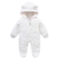 Naujagimio Fleece pamušalo kombinezonas Pavasario Rudens Lauko apranga Kūdikio Rudens Žiemos kombinezonas su pėdutėmis Šliaužiklis 9m【70cm】 white
