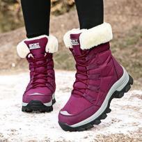 Plus Size Women Winter Fleece Thickened Warm Mid Calf Outdoor Snow Boots 39 white