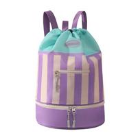Lightweight Kids Beach Bag Dry/Wet Separation Beach Backpack Children's Swimming Backpack  Beach violetinė