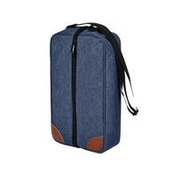 Durable Large Capacity Wine Cooler Bag Holds 2 Bottles with Handle Wine Bottle Carrier Protective Liquor Bottle Carrier for Home mėlyna