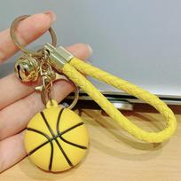 Bag Charm Unisex Basketball Pendant Bag Gifts Chains Hanging Decorations Creative New Soft Rubber Basketball Keychains Accessory yellow