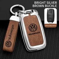 Car TPU Zinc Alloy Key Case Bag Car KeyChain Metal Key Shell For Volkswagen VW Polo Tiguan Golf 4 5 Jetta Beetle Scirocco Passat brown