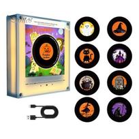Retro patefono magnetas, vinilo šaldytuvo magnetas, su 9 programuojamais įrašais, 128MB atmintimi, be muzikos, LED naktinis apšvietimas, NFC magnetinis pasirinktinės muzikos Not rotatable