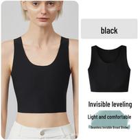 Women's Seamless Chest Binder - Slimming Sports Vest for Large Busts, No-Show, Super Flat Chest, Ideal for Cosplay, Summer Wear. L beige
