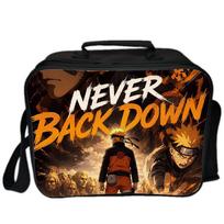 Naruto Uzumaki Bento Bag: Flame Art, Dark Tone, Waterproof, Large Capacity Horizontal Black Lunch