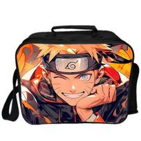 Naruto Uzumaki Bento Bag: Flame Art, Dark Tone, Waterproof, Large Capacity Horizontal Black Lunch