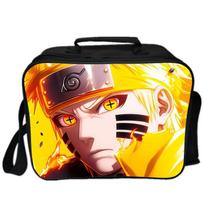 Naruto Uzumaki Bento Bag: Flame Art, Dark Tone, Waterproof, Large Capacity Horizontal Black Lunch