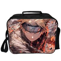 Naruto Uzumaki Bento Bag: Flame Art, Dark Tone, Waterproof, Large Capacity Horizontal Black Lunch