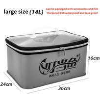 Eva Thicken Fishing Bag Box Folding Live Fish Bucket Handbag 4 Sizes Water Container Bags Fishing Tackle Tools Storage Case L